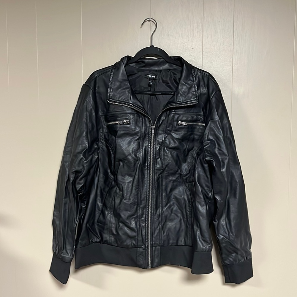 Torrid black vegan leather jacket size 3 (3X)